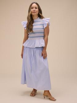 Nobody's Child Petite Louise Ronda Stripe Skirt, Blue/Multi, Blue/Multi