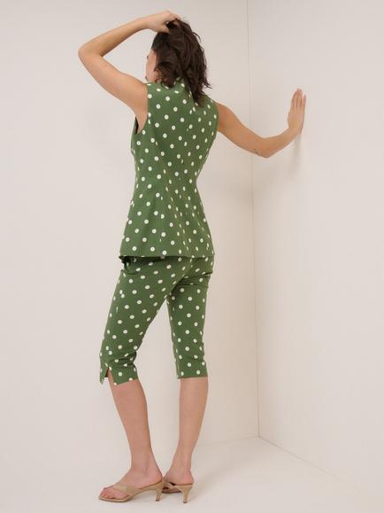 Nobody's Child Louise Polka Dot Capri Trousers, Green/White - view 2, Green