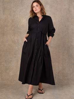 Live Unlimited Cotton Poplin Shirt Dress, Black - view 2, Black