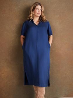 Live Unlimited V-Neck Tunic Midi Dress, Blue - view 2, Blue