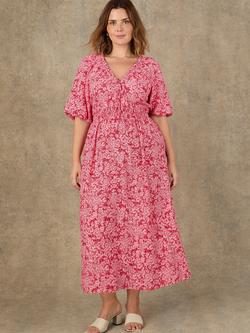 Live Unlimited Ditsy Ruffle Midi Dress, Pink - view 2, Pink