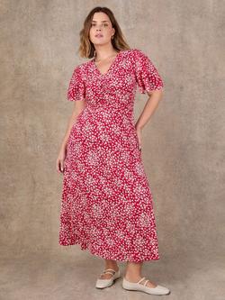 Live Unlimited Ditsy Print Jersey Dress, Red, Red