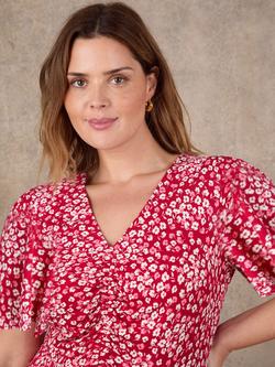 Live Unlimited Ditsy Print Jersey Dress, Red - view 2, Red