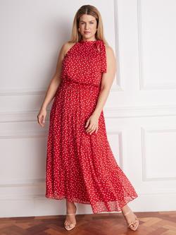 Live Unlimited Polka Dot Maxi Dress, Red, Red