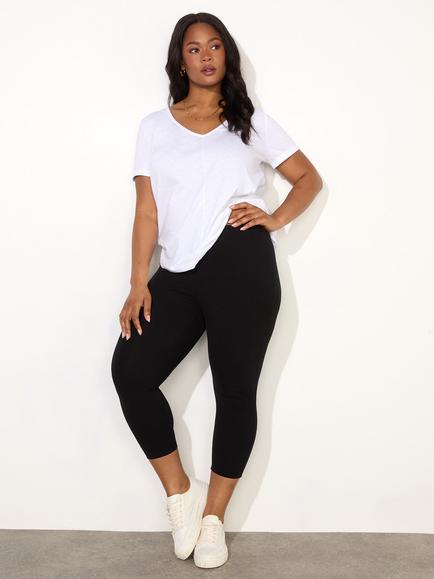 Live Unlimited Jersey Cropped Leggings, Black, Black