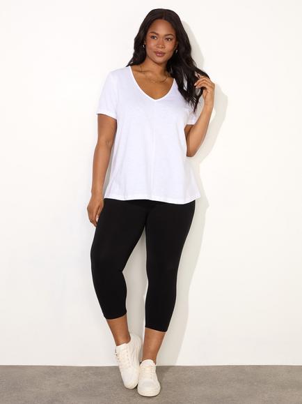 Live Unlimited Jersey Cropped Leggings, Black - view 2, Black