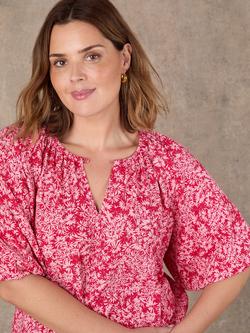 Live Unlimited Ditsy Print Puff Sleeve Top, Pink - view 2, Pink