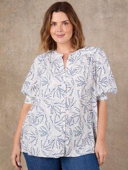 Live Unlimited Floral Puff Sleeve Shirt, White - view 2, White