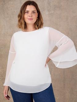 Live Unlimited Overlay Wide Sleeve Top, White, White