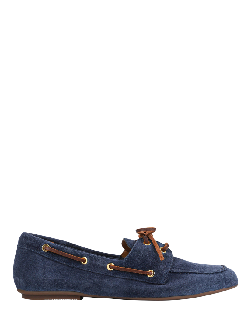 Product image 1 of 5, which shows Jones Bootmaker Perissa Suede Loafers, Navy, 3