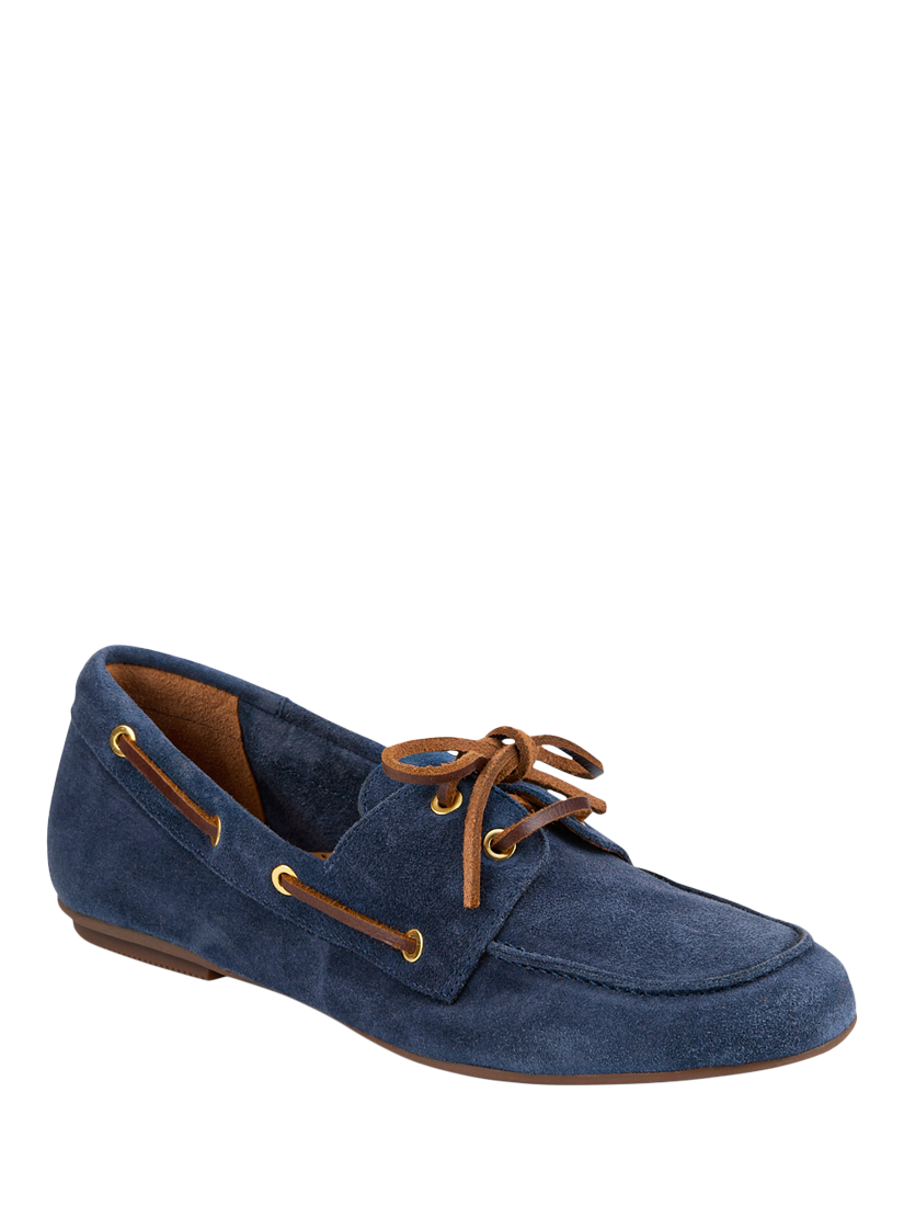 Product image 2 of 5, which shows Jones Bootmaker Perissa Suede Loafers, Navy, 3