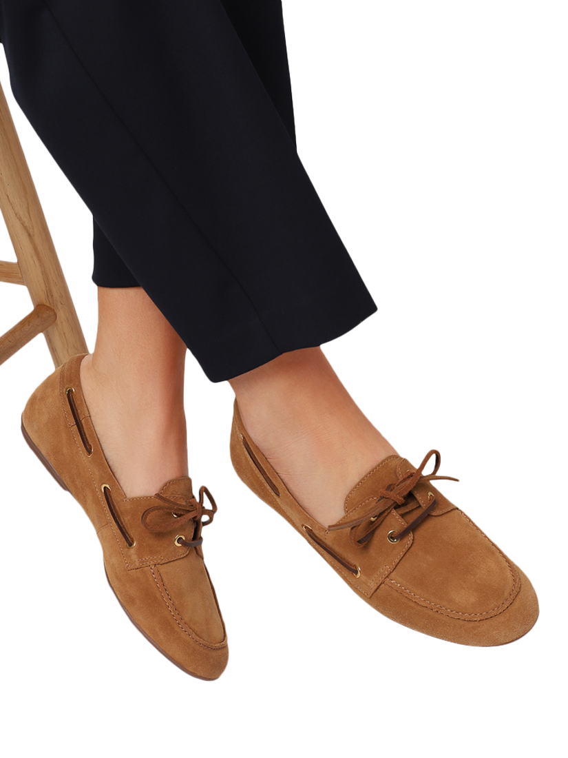 Product image 2 of 11, which shows Jones Bootmaker Perissa Suede Loafers, Tan, 3