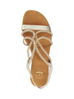 Dune London Lyrically Strappy Leather Sandals, Gold - view 2, Gold