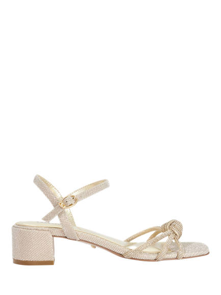 Dune London Marvelousness Embellished Block Heel Sandals, Gold, Gold