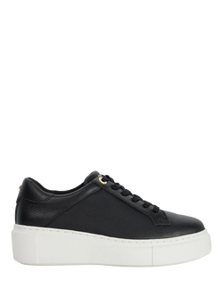 Dune London Evienne Flatform Leather Trainers, Black
