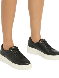 Dune London Evienne Flatform Leather Trainers - view 2, Black