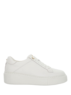 Dune London Evienne Flatform Leather Trainers, White