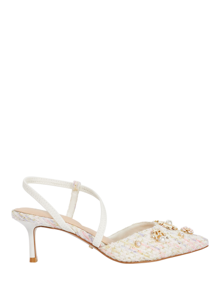 Dune London Dyana Boucle Pointed Court Shoes, Multi - view 2, Multi