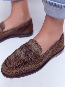 Boden Nya Animal Print Penny Loafers, Mini Leopard - view 2, Mini Leopard