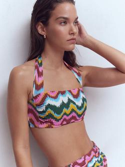 Boden Kythiura Ruched Bikini Top, Multi - view 2, Multi
