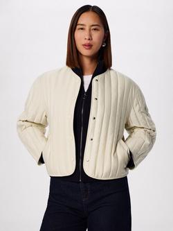 Whistles Cone Sleeve Quilted Jacket, Ivory, Ivory