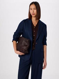 Whistles Relaxed Fit Single Breasted Blazer, Navy