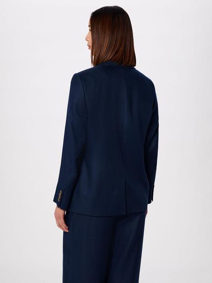 Whistles Relaxed Fit Single Breasted Blazer - view 2, Navy