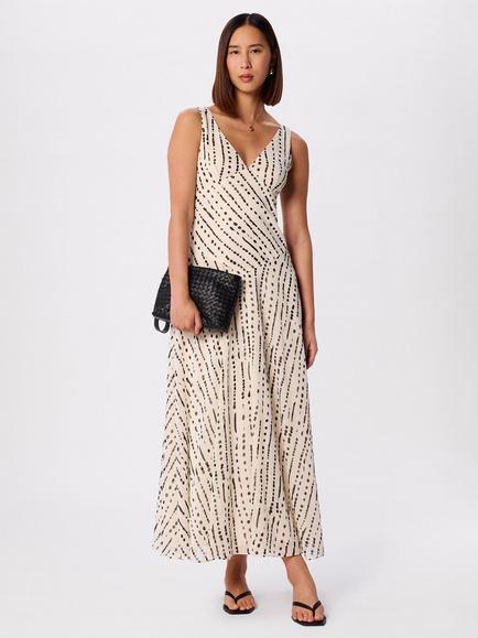 Whistles Dashed Spot Sleeveless Dress, White/Multi, White/Multi