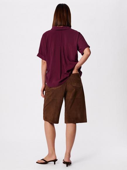 Whistles Sasha Relaxed Polo Collar Top containing LENZING™ ECOVERO™ Viscose - view 2, Fig