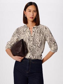 Whistles Zebra Print Shirt containing LENZING™ ECOVERO™ Viscose, Brown/Multi, Brown/Multi