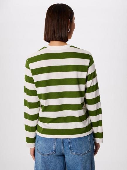Whistles Stripe Relaxed Fit Top, Green/Multi - view 2, Green/Multi