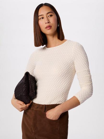 Whistles Textured Circle Top, Ivory, Ivory