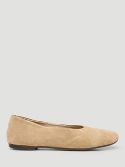 HUSH Bertie Suede Round Toe Ballerina Pumps, Tan Brown