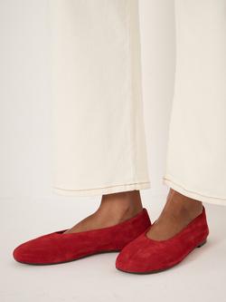 HUSH Bertie Suede Round Toe Ballerina Pumps - view 2, Red