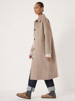 HUSH Edie Double Faced Pure Wool Coat, Oatmeal Marl - view 2, Oatmeal Marl