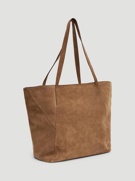 HUSH Saffie Pure Suede Tote Bag - view 2, Tan Brown