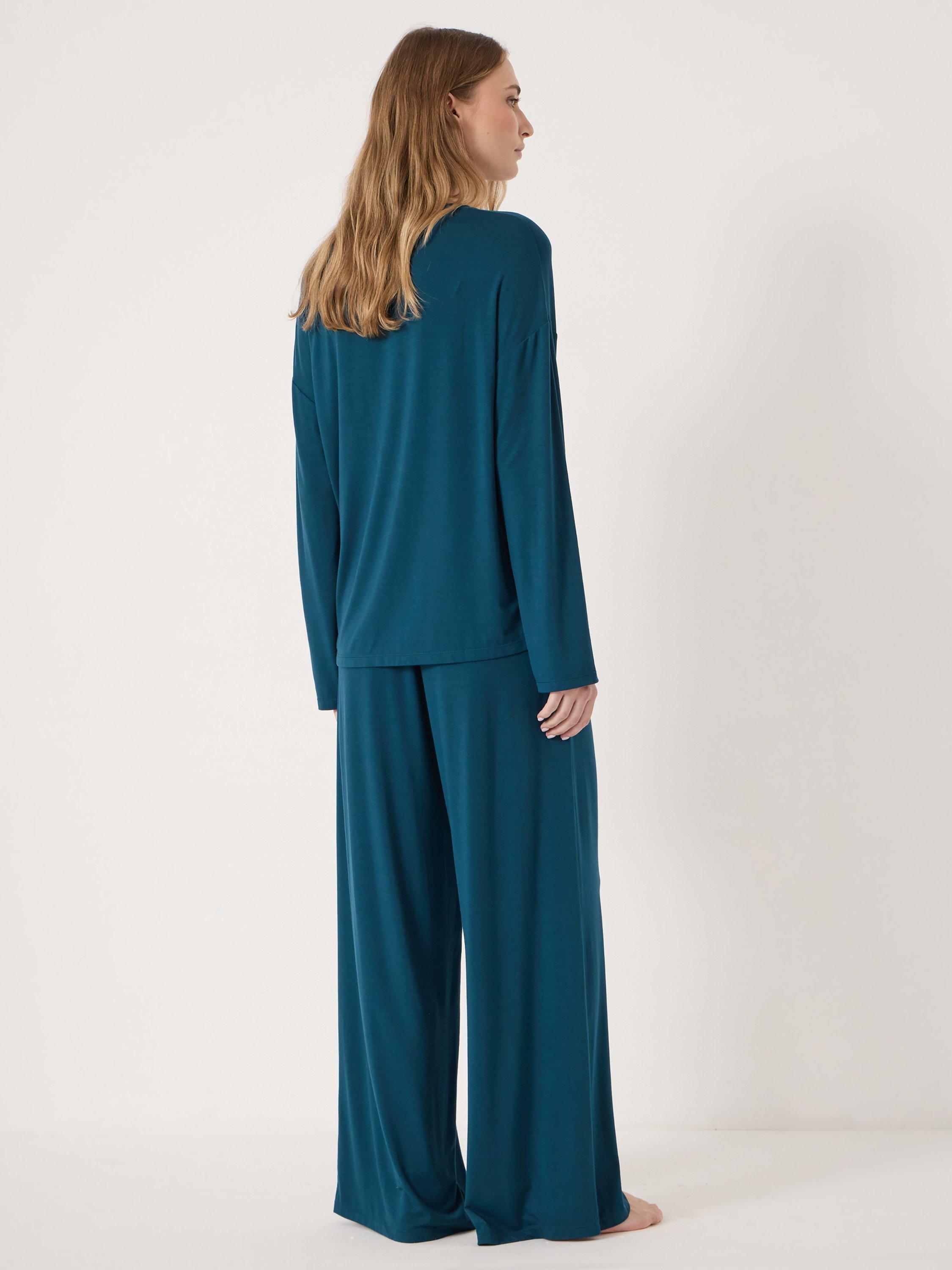 Product image 3 of 4, which shows HUSH Nox Jersey Long Pyjama Set, Teal Blue, L-XL