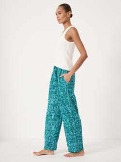 HUSH Lennon Jersey Long Pyjama Set, Blue/White, Blue/White