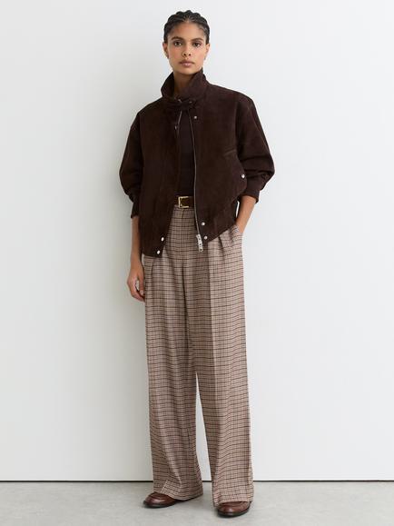 Reiss River Check Tailored Trousers, Neutral, Neutral