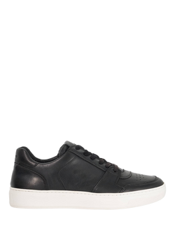 Dune London Tawly Leather Trainers, Black, Black