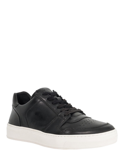 Dune London Tawly Leather Trainers, Black - view 2, Black