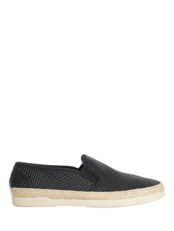Dune London Fabbien Woven Slip On Espadrilles, Black