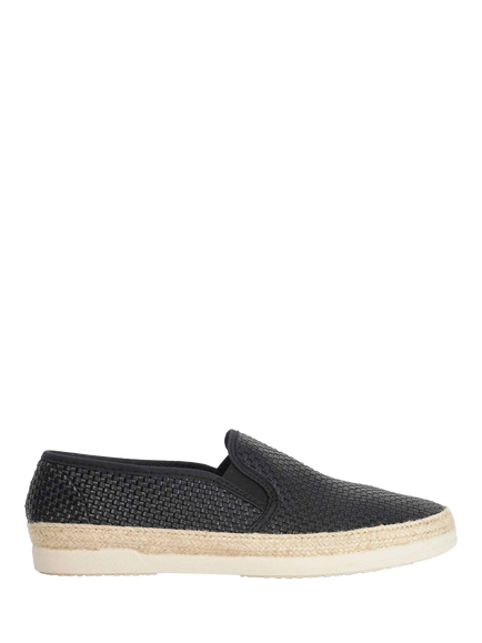 Dune London Fabbien Woven Slip On Espadrilles, Black