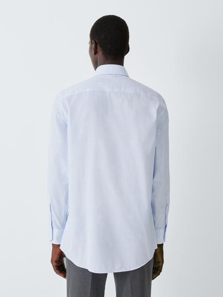 John Lewis Regular Fit Button Down Cotton Shirt, Grid Check - view 2, Grid Check
