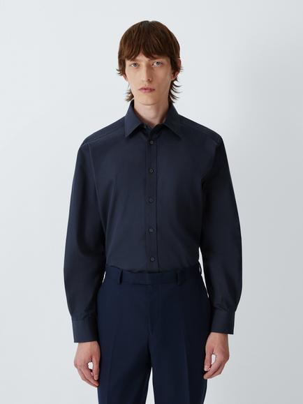 John Lewis Regular Fit Cotton Shirt, Navy