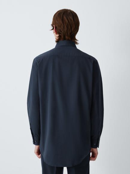 John Lewis Regular Fit Cotton Shirt - view 2, Navy