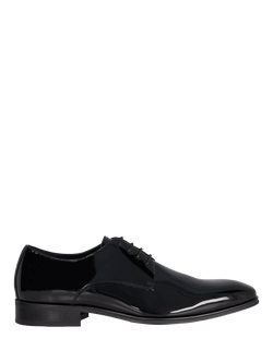 Dune London Satchel Wide Fit Patent Leather Brogues, Black, Black