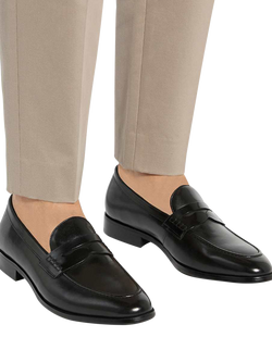 Dune London Skylers Wide Fit Leather Loafers - view 2, Black