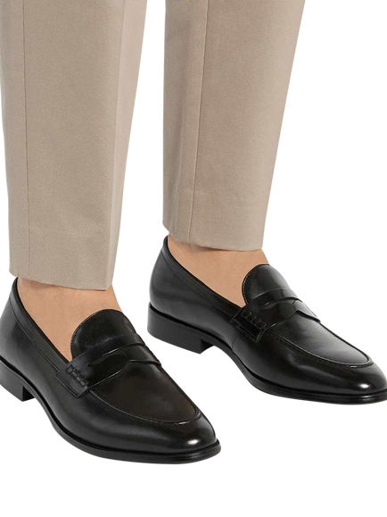 Dune London Skylers Wide Fit Leather Loafers - view 2, Black