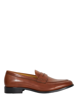 Dune London Skylers Wide Fit Leather Loafers, Tan
